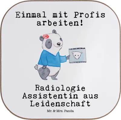 Produktbild von Mr. & Mrs. Panda unterleger Radiologie Assistentin Leidenschaft - Weiß - Geschenk, Untersetzer für Gläser, gläseruntersetzer, Tischuntersetzer, Tassenuntersetzer, Glas
