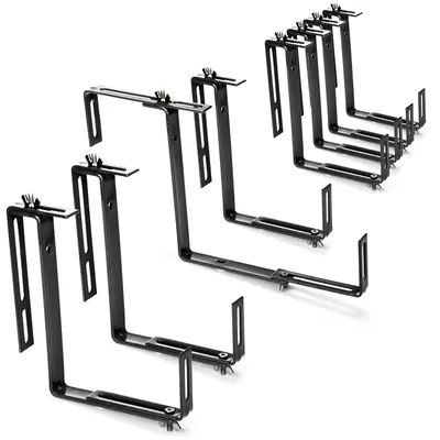 Productafbeelding van com-four® 8 stuks bloembakhouder voor balkonhekken en leuningen - antraciet
