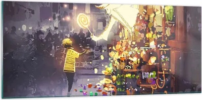 Produktbild von Bilder auf glas - Fantasie Märchen - 120x50cm - Glasbilder - Wandbilder - Kunstdruck - zum Aufhängen bereit - Wanddekoration aus Glas - Glas Bilder - Wandbild auf Glas - Einteilig - GAB120x50-3901