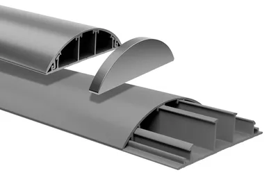Produktbild von HEXIM Kabelkanal 1-8 Meter 68x18mm PVC Kunststoff Kabelabdeckung halbrund Wand Boden