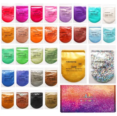 Image de Kit de résines époxy nacrées, 30 couleurs