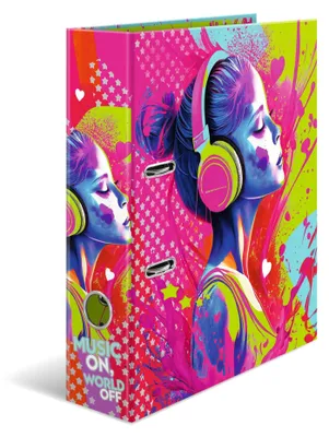 Image de HERMA 20102 Classeur à motif HERMA "Music Girl", DIN A4, 70 mm