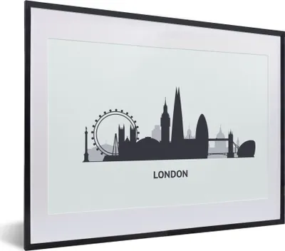 Produktbild von MuchoWow® MuchoWow® Gerahmtes Poster London - Skyline - England 40x30 cm - Poster mit zchwarzem Bilderrahmen - Bilderrahmen - Poster im Rahmen