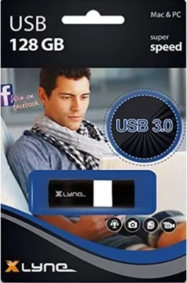 Produktbild von xlyne Wave USB 3.0 128GB, 128 GB, USB Typ-A, 3.2 Gen 1 (3.1 Gen 1), 35 MB/s, Kappe, Schwarz, Weiß