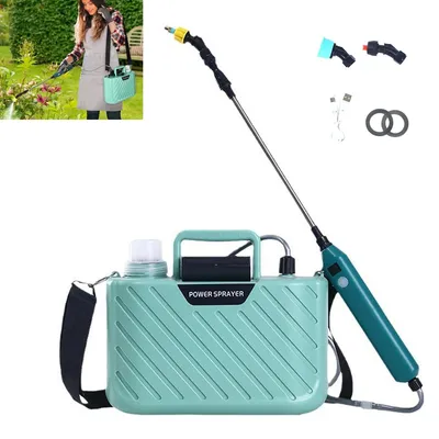 Produktbild von Drucksprüher Akku 8L, Akku-betriebenes Sprühgerät, neues elektrisches Gartensprühgerät, 3 Sprühdüsen, Akkuanzeige, 60 cm langer Teleskopstange