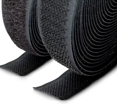 Produktbild von Schwarze Klettbänder 20mm breit, 5m Rollen, nicht klebend, für Nähen und Basteln