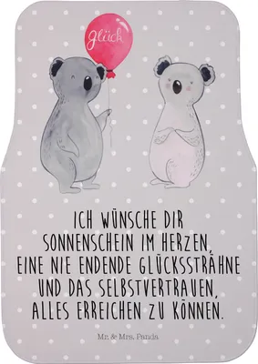 Produktbild von Mr. & Mrs. Panda Fußmatte Auto Koala Luftballon - Grau Pastell - Geschenk, Automatte, Auto-Fußmatte, Party, Fahrzeugteppich, Autoteppich, Geburtstag
