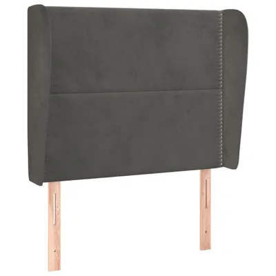 Produktbild von vidaXL Kopfteil mit Ohren Dunkelgrau 93x23x118/128 cm Samt