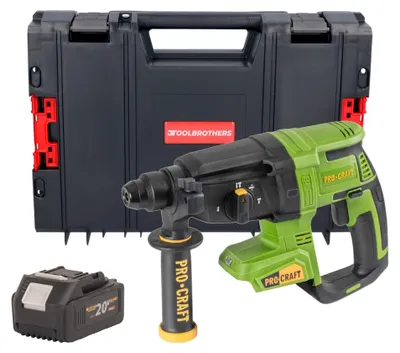 Immagine prodotto di Martello perforatore a batteria Procraft PHA40bb 20 V 2,6 J SDS plus Brushless + 1x batteria 4,0 Ah + valigetta RHINO - senza caricabatterie