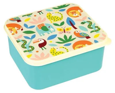 Immagine prodotto di Rex Lunchbox Animali Selvatici per Bambini, senza BPA - Contenitore per il pranzo per la scuola