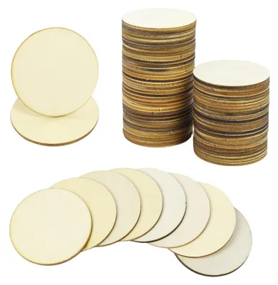 Holzscheiben, 100 Stück, 5 cm, 2,5 mm, für Basteln & DIY