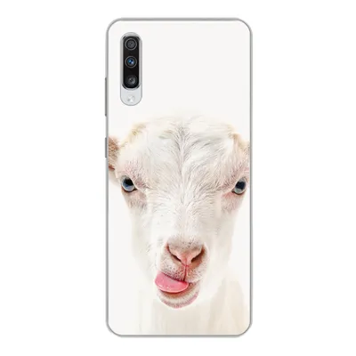 Produktbild von MuchoWow® Handyhülle Schutzhülle Hülle für Samsung Galaxy A70 Ziege - Porträt - Junge - Mädchen - Kinder - Weiß Silikon Softcase Handy Hülle - Schutzhaube
