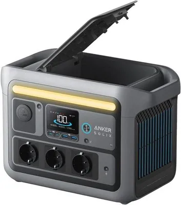 Immagine prodotto di Stazione di ricarica portatile da 1200 W con pannello solare e batteria LiFePO₄ per il campeggio e le emergenze