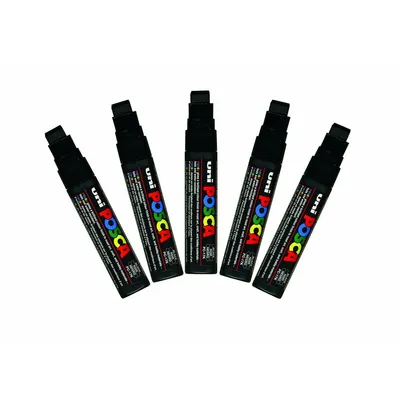 Image de Surligneurs noirs POSCA PC 17K, lot de 5