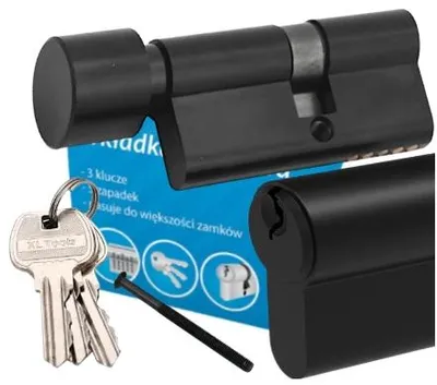 Obrázek produktu pro HuW Dveřní cylindrická vložka s knoflíkem černá 30/35mm