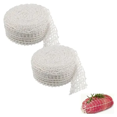 2er-Pack Bratnetz, 300 cm Baumwoll-Fleischnetze, 16 Löcher