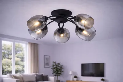 Zdjęcie produktu dla Euro-Lamp Lampa Sufitowa Ella 5 czarna 5x60W PRODUCENT