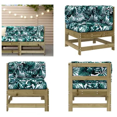 Produktbild von vidaXL Ecksofa mit Kissen Kiefernholz Imprägniert - Ecksofa - Ecksofas - Gartensofa - Outdoor Sofa