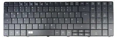 A top-down view of a black keyboard.