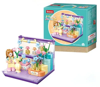 Produktbild von Sluban Mini Zimmer Bausteine Blumenladen - 124 Teile - DIY Raum Bausatz ab 7 Jahren