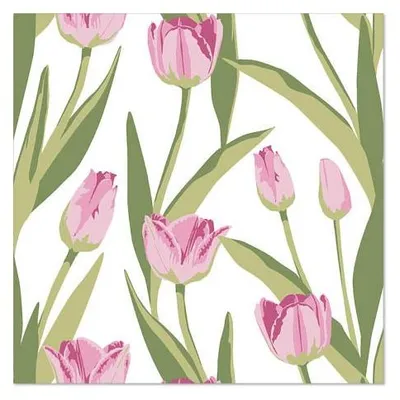 Produktbild von PAPSTAR Servietten 3-lagig, 33x33 cm, "Tulpan", elegant und festlich | Folie (20 Stück)
