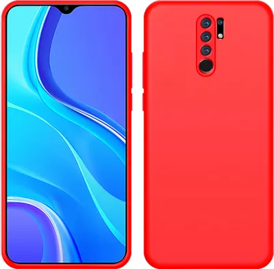 Produktbild von Redmi 9 Hülle, LaimTop Slim Flüssig Silikon Soft Gel Gummi Stoßfest Kratzfest Schutzhülle für Xiaomi Redmi 9 Rot