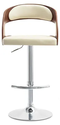 Produktbild von Verstellbarer Barhocker ZUWENA – Walnuss/Creme/Chrom