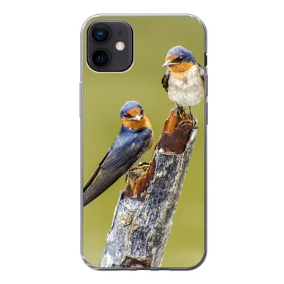 Produktbild von MuchoWow® Handyhülle Schutzhülle Hülle für iPhone 12 mini Vögel - Zweig - Porträt Silikon Softcase Handy Hülle - Bild