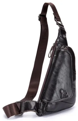 Produktbild von Omgoods – Stilvolle Brusttasche aus Leder für Herren, ideal für den täglichen Gebrauch