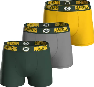 Produktbild von NFL Herren Boxershorts, 3er Pack - NFL Teams, Boxers, Football, Logo, Baumwollmischung Green Bay Packers L