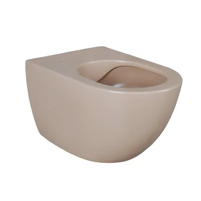 Produktbild von Creavit RIMOFF Hänge-WC Matt Cappuccino – modernes, spülrandloses Design WC, antibakteriell & wandhängend aus Keramik