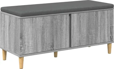 Produktbild von vidaXL Flurbank mit Kissen mit Speicher Graues Sonoma 100 x 38 x 46 cm