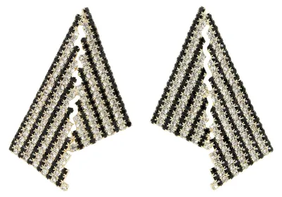 Image de AVANT-GARDE PARIS Boucles d'oreilles asymétriques triangulaires en cristal blanc