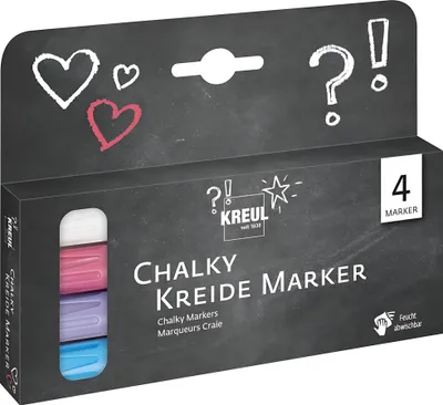 Zdjęcie produktu dla Zestaw 4 markerów kredowych KREUL Chalky