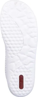 Produktbild von Rieker Damen Schnürschuh Slip-On Sneaker aus Leder mit Lochmuster 52824, Größe:40 EU, Farbe:Weiß