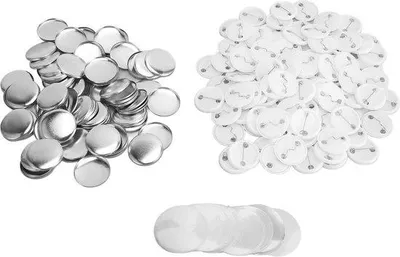 Produktbild von Famanu Button-Pin-Set 100 Teile - Metall und Kunststoff, 32 mm