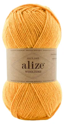 100g Sockenwolle Alize Wooltime 423 safrangelb