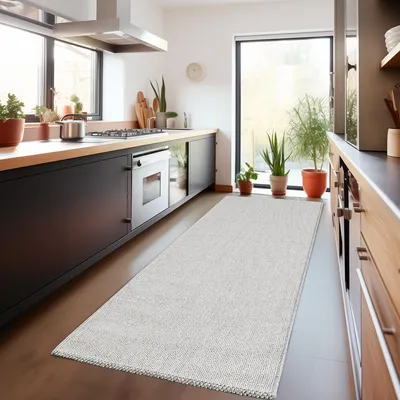 Produktbild von Carpetsale24 Teppich Wohnzimmer Uni Meliert Cut-Loop Design Kurzflor Modern Teppich Einfarbig Robust Pflegeleicht, Grösse: 80x250 cm