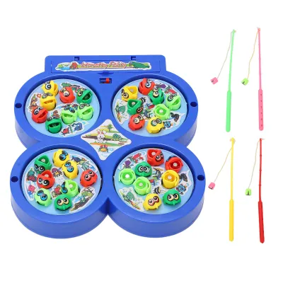 Image de Jeu de pêche électrique magnétique pour enfants, Jeu de pêche rotatif classique avec musique, Jouet éducatif pour le développement de la dextérité