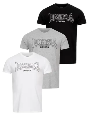 Produktbild von Lonsdale Beanley Kurzarm-t-shirt 3 Einheiten Mehrfarbig L Mann Mehrfarbig L