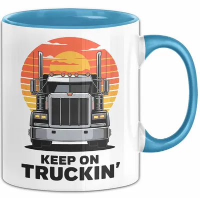 Produktbild von LKW Fahrer Tasse Geschenk Lustige Geschenkidee Spruch Für Straßen Krieger (Blau)