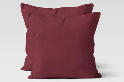 Produktbild von 2er Set Renforcé UNI Kissenhüllen 80x80 cm Kopfkissen Garnitur 100% Baumwolle Mit Reißverschluss bordeaux