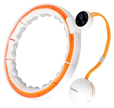 Produktbild von Hhm21 Hula Hoop Tpe Weiss/Orange Magnetisch Mit Gewicht + Zähler Hms