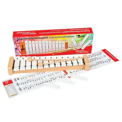 Produktbild von Sopran-Glockenspiel, weiß, inkl. 3 Halbtöne Sopranmetallophon - Wiemann Lehrmittel