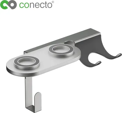 Produktbild von conecto Haartrockner Halter Fönhalterung Wandhalter Dyson Supersonic, grau-metallic