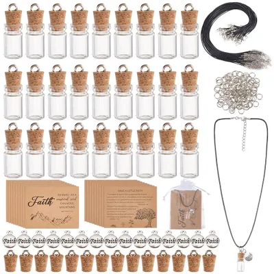 DIY-Glaubenskette-Set, 360 Teile, Glasfläschchen, Karten