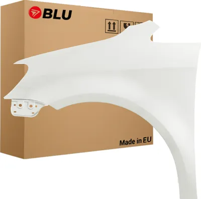 Zdjęcie produktu dla BLU Błotnik pasujący do VW Volkswagen Touran 1T3 LB9A Lewy Biały CandyWeiss | 2010-2015 | Przedni Przód | Lakierowany | Gotowy do montażu  | Stal