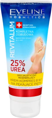 Produktbild von Eveline Revitalum 25% Urea 8-in-1 Regenerierende Creme-Kompresse für rissige Fersen 100 ml