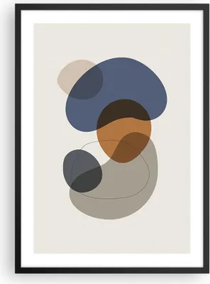 Produktbild von Gerahmtes Poster - Schwarzer Rahmen - Boho Flecken abstrakt - 50x70 cm - Wand Bild - Wanddeko - Wandbilder - Kunstposter - Wandposter - Bilderrahmen - Bilder - Kunstdruck - P2BPA50x70-4749
