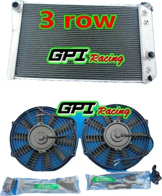 Immagine prodotto di Radiatore, alluminio ad alte prestazioni, compatibile con Chevy Corvette 1984-1990, radiatore e ventola